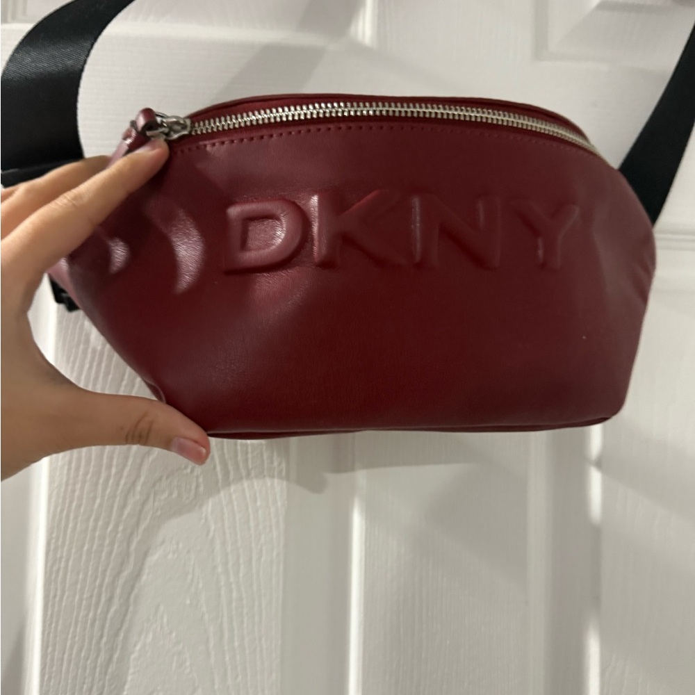 DKNY Burgundy Leather Belt Bag